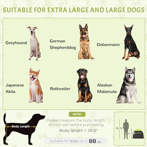 PawHut Pop Up Dog Tent for Extra Large and Large Dogs, Portable Pet Camping Tent with Carrying Bag for Beach, Backyard, Home - color: Green