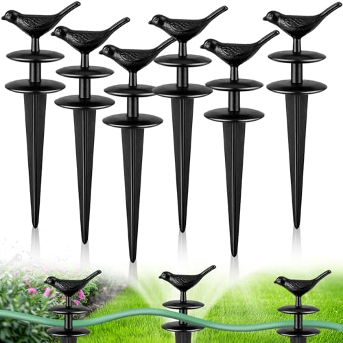 Zonon 6 Packs 12 Inch Garden Hose Guide Stake Heavy Duty Cast Iron Hose Guides Spike Decorative Garden Stakes Protector for Lawn Yard - Keeping Hoses Away from Flower Beds(Cute Style) - style: Cute Style