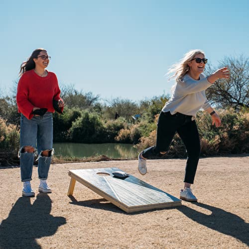 Tailgating Pros Lightweight Pyramid Design Cornhole Board Set w/LED Ring Lights - 4'x2' Regulation Cornhole Game - color: Black/Lime