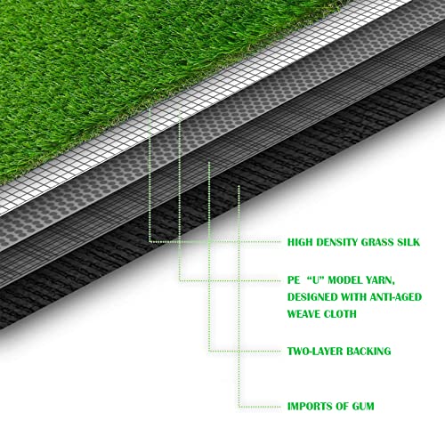 ZGR Artificial Garden Grass 3 ft x 29 ft Premium Lawn Turf, Realistic Fake Grass, Synthetic Turf, Thick Pet Turf, Fake Faux Grass Rug with Drainage Holes Indoor/Outdoor Landscape Customized Available - size: 3 ft x 29 ft = 87 Square ft