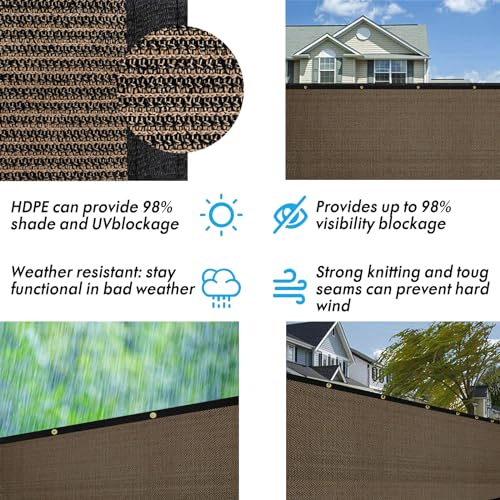 UPGRADE Privacy Fence Screen 3x1ft Commercial 220GSM Fence Panel with Brass Grommets Heavy Duty Perfect for Outdoor Backyard,Customizable,Brown - color: Brown, size: 3'x1'Customized