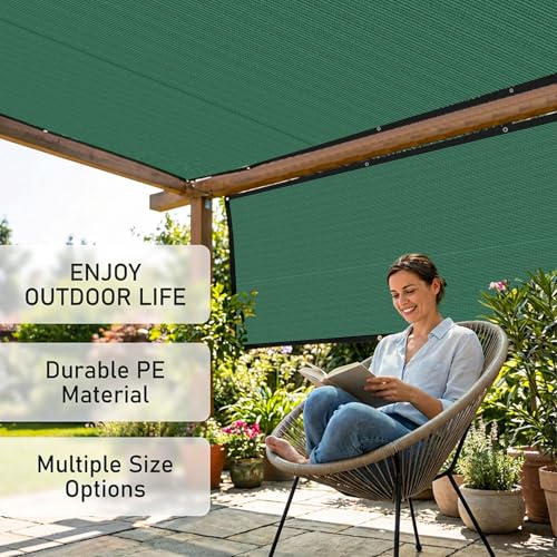 Shade Cloth for Garden,80% Mesh Tarp with Grommets Shade Cloth for Greenhouse,Patio,Vegetables,Plants Cover and Chicken Coops, Shade Net for Outdoor Garden[Green 10×12FT] - size: 10×12FT