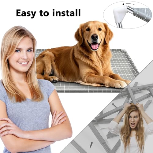 Elevated Dog Bed Pet Cot - Dog Cots Beds for | Detachable Raised Cat Dog Pet Bed, XL - size: X-Large-Open
