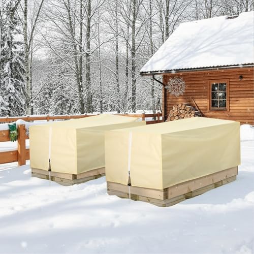 2 Pcs 102" x 51" Raised Garden Bed Cover for Winter Large Plant Covers Freeze Protection with Zipper Drawstring Frost Cloth Blanket Protection Box Bags for Garden Outdoor Plants Bush - size: 102 × 51 x 19.7 in