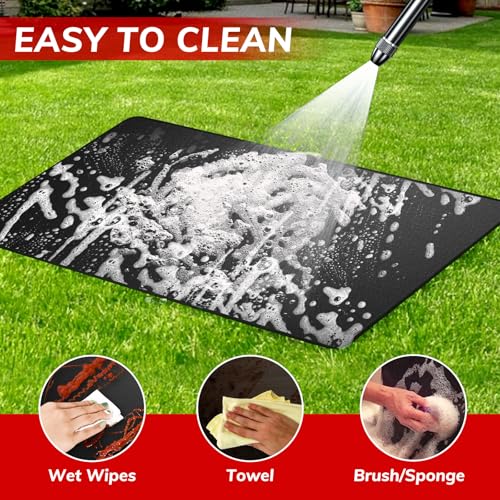 60x40 inch Under Grill Mats for Outdoor Grill, Fireproof Blackstone Mat for Lawn,Gas Grills, Deck and Patio, Fireplace/Fire Pit Mat,Oil-Proof Waterproof BBQ Grill Protector - size: 60x40