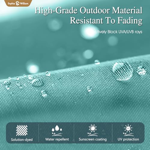 Sophia & William 15 ft Extra Large Patio Umbrella with Base Included, Rectangular Outdoor Umbrella Heavy Duty, Market Umbrella Double-sided Fade Resistant for Pool Garden Backyard, Turquoise - color: Turquoise