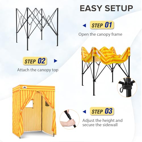 EAGLE PEAK Flex Compact 5x5 Pop-up Canopy Changing Room, Portable Privacy Dressing Room for Indoor Fashion Photoshoots, Camping, or Pool, Yellow/Orange - color: Yellow/Orange, size: 5x5 ft