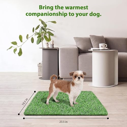 23.5 x 19.5 inches Artificial Grass Turf for Dogs, Fake Grass Potty Training Mat for Dogs, Puppy Turf Pee Pad on Indoor and Outdoor - size: 23.5 x 19.5 Inch (Pack of 1)