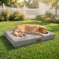 Sytopia Indestructible Dog Bed, 42" XL Chew Proof Dog Bed for Extra Large Dogs (90 lbs), Durable Waterproof Pet Bed, Chew Resistant Dog Crate Pad, Washable Cover, Indoor & Outdoor Use, Light Gray