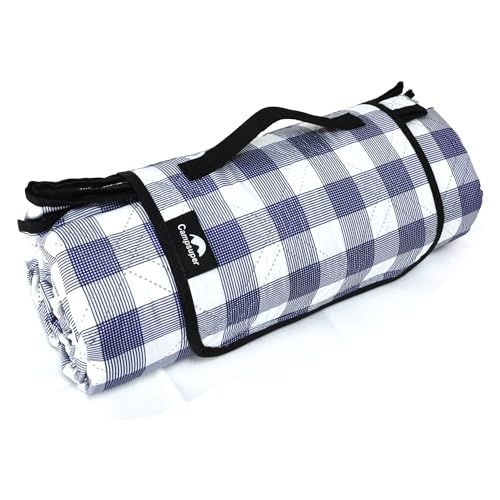 Picnic Blankets Machine Washable, 79''x79'' Extra Large Waterproof Foldable Compact Beach Blankets, Oversized XL Outdoor Mat for Spring Summer Camping, Park, Travel - color: Wathet and White