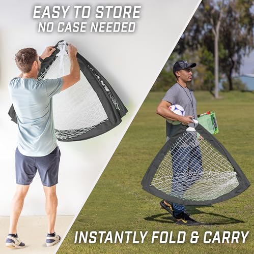 GoSports Portable Soccer Goals for Kids - 13 Color Options - Choose 4 x 3 ft or 6 x 4 ft - Team Tone Pop Up Nets for Backyard - color: Black, style: 4 ft x 3 ft