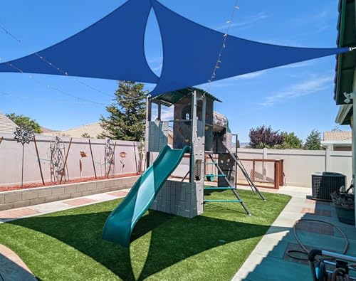 Coarbor 2' x 2' x 2' Sun Shade Sail Canopy Sunshade Outdoor Heavy Duty Triangle Fabric Cloth Screen for Patio Garden Yard Deck Pergola Canopy (Blue) - color: Blue, size: 2'x2'x2'