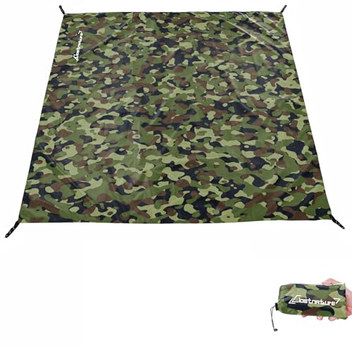Clostnature Tent Footprint - Waterproof Camping Tarp, Heavy Duty Tent Floor Saver, Ultralight Ground Sheet Mat for Hiking, Backpacking, Hammock, Beach - Storage Bag Included - color: Camouflage, size: 87'' x 51''