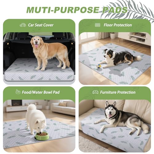 WanpeeGoo Washable Pee Pads for Dogs, 2Pack Reusable Puppy Pads, Super Absorbent & Leakproof Dog Pads, Anti-Slip Dog Pee Pads for Puppy Training & Incontinence, Leaf Pattern 24"x36" - color: Leaf Pattern, size: 24"x36"(Pack of 2)