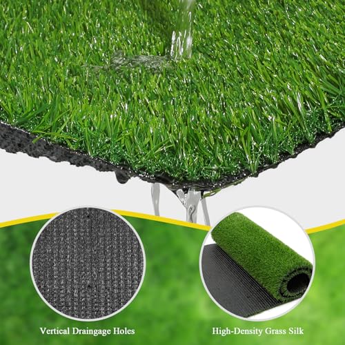 Bsmathom Artificial Grass Rug Indoor Outdoor Rug, 4x6Ft Artificial Grass Area Rug for Patio, Synthetic Artificial Grass Turf Fake Grass Rug with Drainage Holes for Balcony Garden Lawn Landscape - size: 4x6 Feet