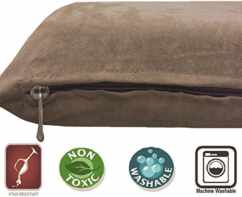 Dogbed4less Gel Cooling Memory Foam Dog Bed for Small to Medium Large Pet with Waterproof Internal Cover, Microsuede Brown External Cover 34X27X3 Inches - color: Microsuede Brown, size: 1 Pack Medium 34"X27"X3"