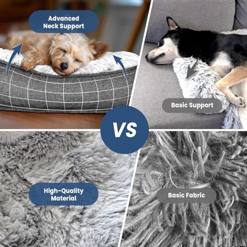 Calming Extra Large Dog Bed for Couch, 45 x 37 inch Removable Couch Cover for Dogs Washable, Non-Slip Fluffy Plush Dog Sofa Mat for Furniture Protector - Grey - color: Grey, size: X-Large