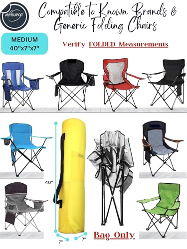 Replacement Bag for Folding Camping Chair, Portable Camp Chair, Hammock, Yoga Mat, Umbrella, Tents, Tripods, Fishing Poles - 420D Oxford Polyester Fabric - color: Yellow, size: Medium 40"x7"x7"