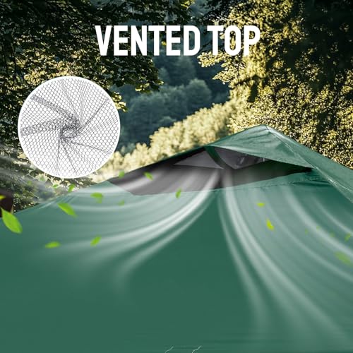 CROWN SHADES 10x10 Pop Up Canopy - Patented Center Lock One Push Instant Outdoor Canopy Beach Tent with STO-N-Go Bag 8 Stakes & 4 Sand Bags，Forest Green - style: Forest green