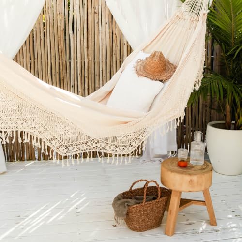 Vivere Authentic Brazilian Elegant Hammock - 450 lb Capacity - color: Antique