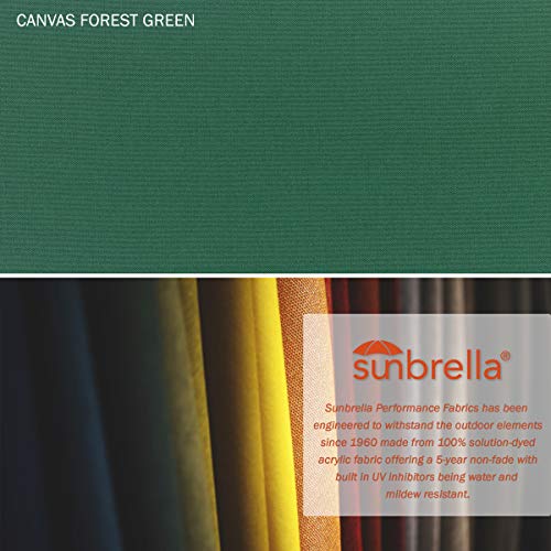 California Umbrella GSPT908302-5446 9' Round Aluminum Market, Crank Lift, Push Button Tilt, Black Pole, Sunbrella Forest Green Patio Umbrella, 9-Feet - color: Forest Green