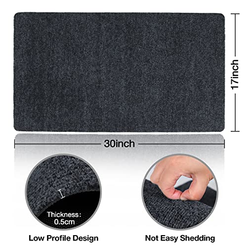 Doormats Outdoor and Indoor Ultra Thin Design, Strong Stain-Resistant Entryway Mats, Low Profile Inside Doormat, Non Slip Rubber Backing Bath Rug for Patio, Porch, 30" x 17" - color: Grey, size: 1'5" x 2'6" (Rectangular)