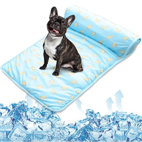 PUMYPOREITY Cooling Dog Mat, Self-Cooling Pad for Dogs & Cats, Blue, Medium, 15.7 x 23.6 x 1.9 inches - color: Blue, size: Small
