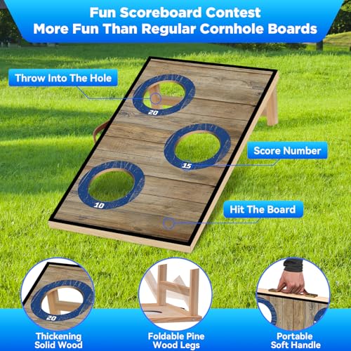 Portable Cornhole Board Set with Bean Bags,Choose 3 * 2 ft or 2 * 1 ft Cornhole Boards for Adults Kids Cornhole Games for Indoor and Outdoor Party Camping Equipment - size: 2*1 FT