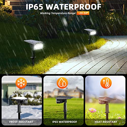LEREKAM Solar Spot Lights Outdoor,IP65 Waterproof 40 LEDs Landscape Spotlights,USB & Solar Powered Wall Lights,3 Modes Outdoor Solar Garden Lights for Yard Porch 4 Pack - color: Cool White, size: 4 Pack