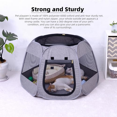 NAFU Foldable Cat Playpen, Trapezoidal Design for Better Standing, Portable Pet Tent for Indoor and Outdoor Use of Kitten and Puppy, Dog Play Enclosure, Small Animals Houses & Condos