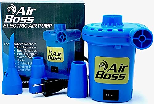 Air Pump for Inflatables, Fast Fill 1000 LPM Electric Inflator/Deflator with 3 Nozzles, Portable for Lake Floats, Pool Rafts, Toys, Air Mattress, Blow-Up Couch, Sofa