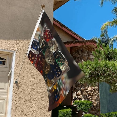 Flag 2 X 3 Ft Garden Yard Flags Personalized Welcom Flags Double Sided Games Dice Set Print Greeting Banner For Indoor Outdoor Party Home Decor