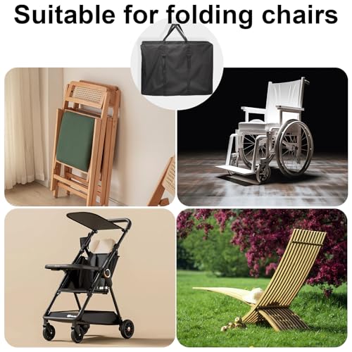 Extra Large Outside Folding Chair Storage Bag with Zipper and Handles, 600D Folding Chair Carry Bag for Zero Gravity Chair Cover, Portable Folding Lounge Chair Carrying Bags, 43" L x 11" W x 29" H - color: Black - 2 Pack