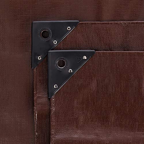 WHITEDUCK 20' x 40' Super Heavy Duty Poly Tarp Thick 16 Mil, Waterproof 100% UV Resistant Rip/Tear Proof Tarp w/Rustproof Grommets & Reinforced Edges (Finished Size: 19'6"x39'6") - color: Brown- 16 Mil, size: 20' x 40'