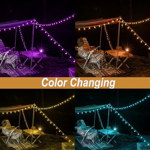 Mocalido 50ft Color Changing Globe String Lights Indoor, Hanging Colored Lights for Bedroom 75 LED USB Powered with Remote, Classroom Fairy Lights, Camping Tent Decor - size: 50 Ft