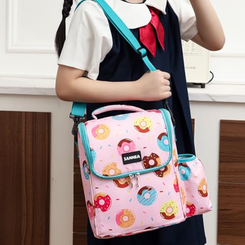 Reusable Lunch Bags Insulated Cooler Lunch Box Tote 7.5L Dinosaur Age Bento Bags With Side Water Bottle Pockets Removable Adjustable Strap - color: 7.5L Dinosaur Age