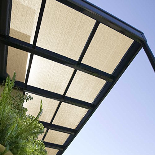 E&K Sunrise 12' x 2' Sun Shade Fabric Roll Outdoor Sun Shade Cloth Pergola Cover for Backyard Garden Patio Deck Greenhouse (Beige)