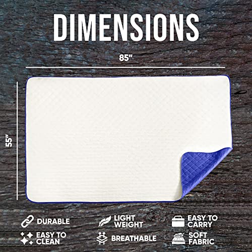 EverSnug Large Waterproof Outdoor Blanket - Extra Thick Premium Quilted Fleece, Waterproof & Windproof, Great for Camping, Picnics, Beaches, Stadiums, Dogs - color: Navy Blue