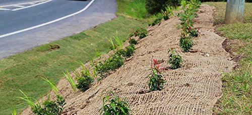 Jute Erosion Control, Soil Saver Mesh Blanket - 48" Wide x 20 Yards (60 feet Long) - 240 Sq. Ft. Coverage - size: 20 Yards