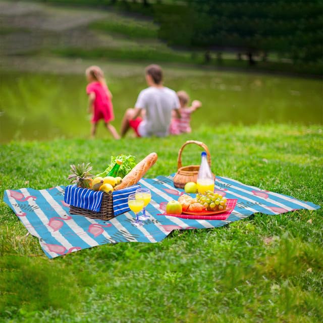 JOOCAR Blue Pink White Flamingo Beach Towel Cute Stripe Microfiber Beach Towels Blanket Oversized Tropical Big Extra Large XL Pool Towels Quick Dry Sandproof for Women Girls Kids 30x 60 Inch - color: B3