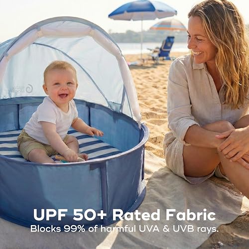 Babymoov Babyni Anti-UV Pop-Up Tent, UPF 50+ Sun Protection, Portable Baby Sun Shelter with Mosquito Net, Lightweight Travel Tent for Beach, Park & Outdoor Use