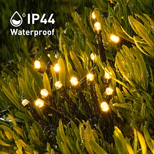 JMEXSUSS 2 Pack Solar String Lights Outdoor Waterproof, Total 400 LED 151FT Solar Christmas Lights Outdoor, 8 Modes Solar Powered String Lights for Outside Patio Yard Tree Decorations, Warm White