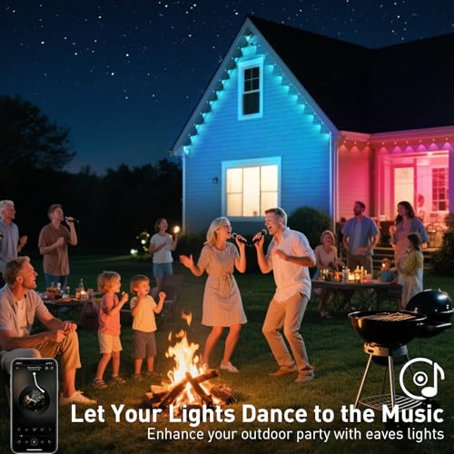 150FT Permanent Outdoor Lights, Smart RGB Eaves Lights with App/Remote Control, LED IP67 Waterproof Outdoor Lighting for Halloween Christmas Holidays Daily Party House Roof Lighting - size: 150FT