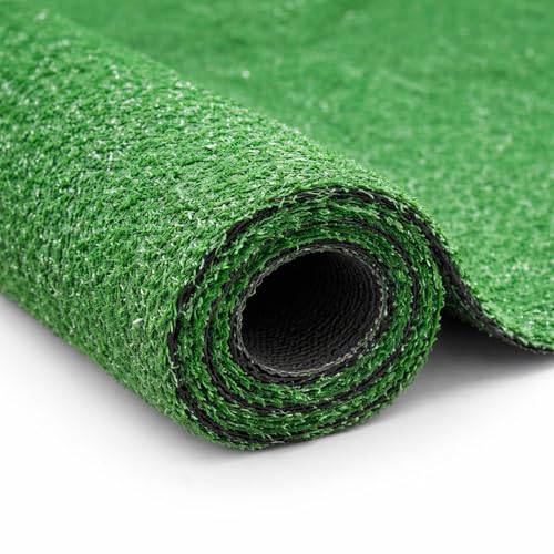Ottomanson Artificial Grass Turf 2'7" x 40' Indoor Outdoor Faux Grass Rug with Drainage Holes, Customizable with Extra Long Size Options, Perfect for Patio Lawn Balcony Weddings Photoshoot Backdrop - size: 40-ft