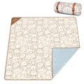Extra Large Picnic Blanket 78" X 59" Foldable Washable Waterproof Sandproof Soft Cute Picnic Blankets Outdoor Picnic Mats for Camping Beach Blankets Party Park Accessories (All Rabbits 78" X 59")