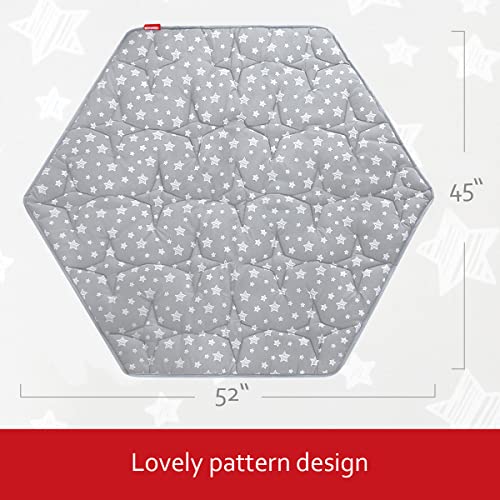 Hexagon Playpen Mat, Baby Playmat Fits Regalo Portable Play Yard 48 Inch and hiccapop 53" PlayPod Playpen, 6 Panel Playpen Mattress Non Slip Pad Mat - color: Grey With Star, size: for Regalo Play Yard 6 Panel