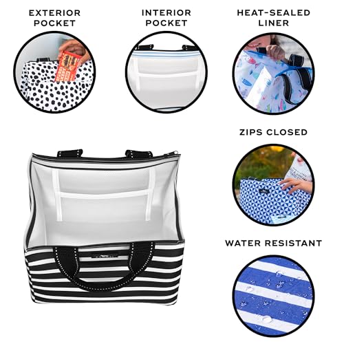 SCOUT Eloise Lunch Bag - Lightweight Insulated Soft Lunch Box, Opens Wide, Zips Closed, Interior Pocket, for Women, Work, Beach, Travel, Pool & Picnic - color: Fleetwood Black