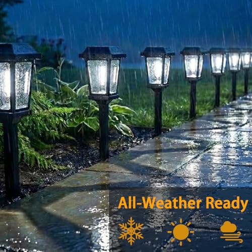 10 Pack Solar Pathway Lights Outdoor, Auto On/Off LED Solar Garden Lights, Decorative Landscape Lighting for Path Yard Walkway Driveway - size: 10Pack