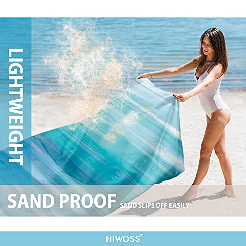 Beach Blanket Waterproof Sandproof Oversized 95”x 80”,Sand Free Beach Mat with Corner Pockets,Portable Mesh Bag for Travel and Outdoor Camping (Dreamsea) (Dreamsea) - color: Dreamsea