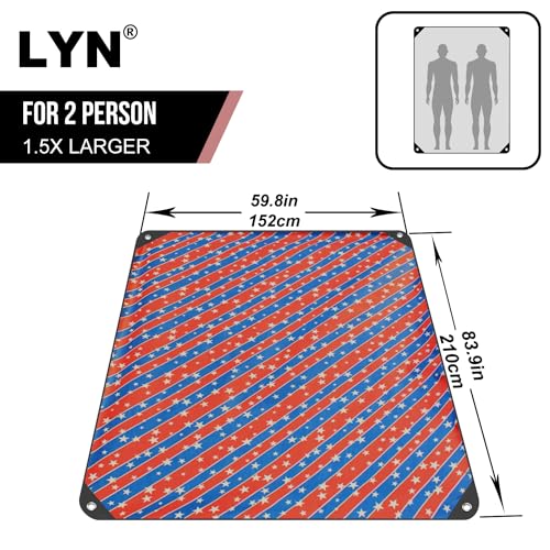 LYN Heavy Duty Emergency Blanket Survival Gear Waterproof Insulated Blanket Emergency Tarp for Camping, Hiking, Bushcraft - color: Star Spangled